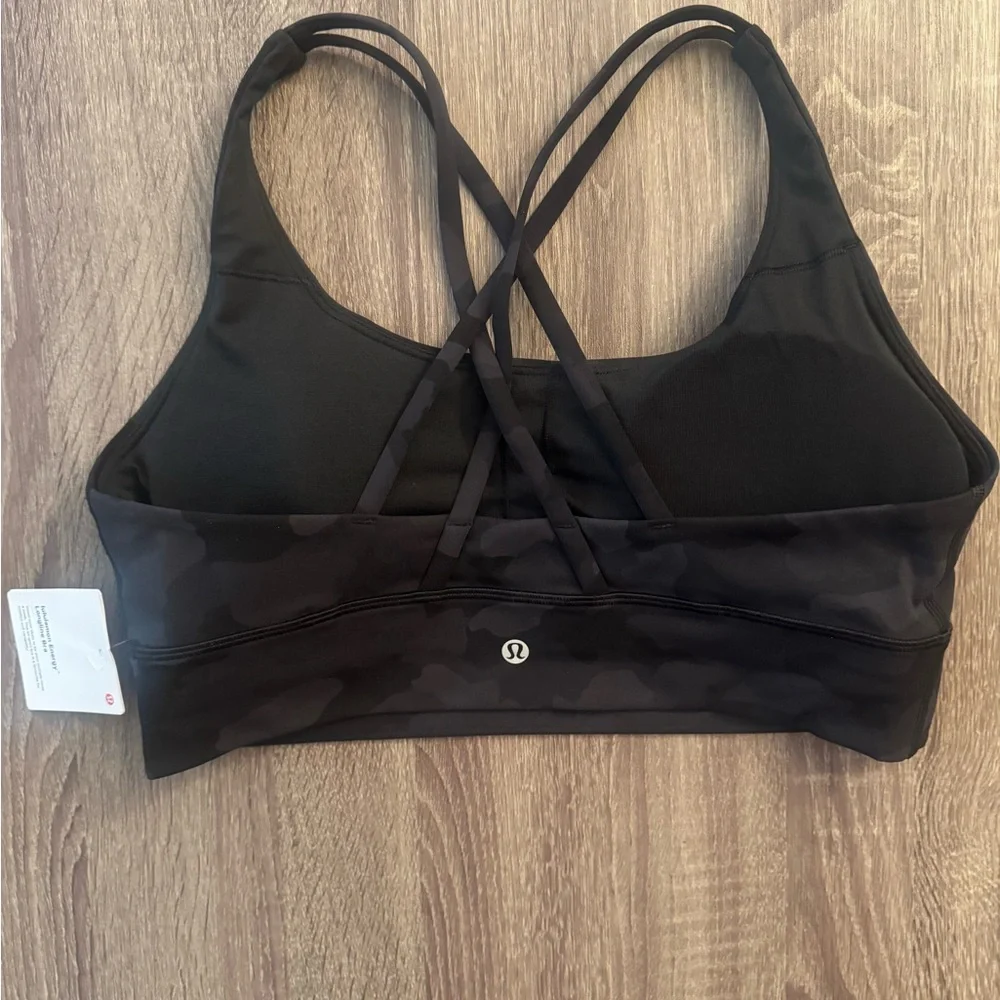 Lululemon Black Camouflage Energy Longline Sports Bra. Size 12. - Picture 4 of 15